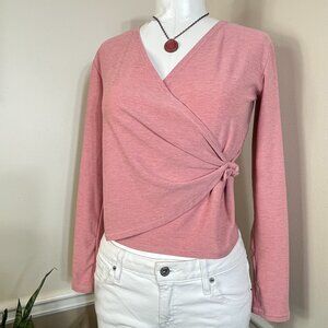 Old Navy Active Go Dry Dance Ballet Yoga Wrap Crop Top Longsleeve V-Neck Small